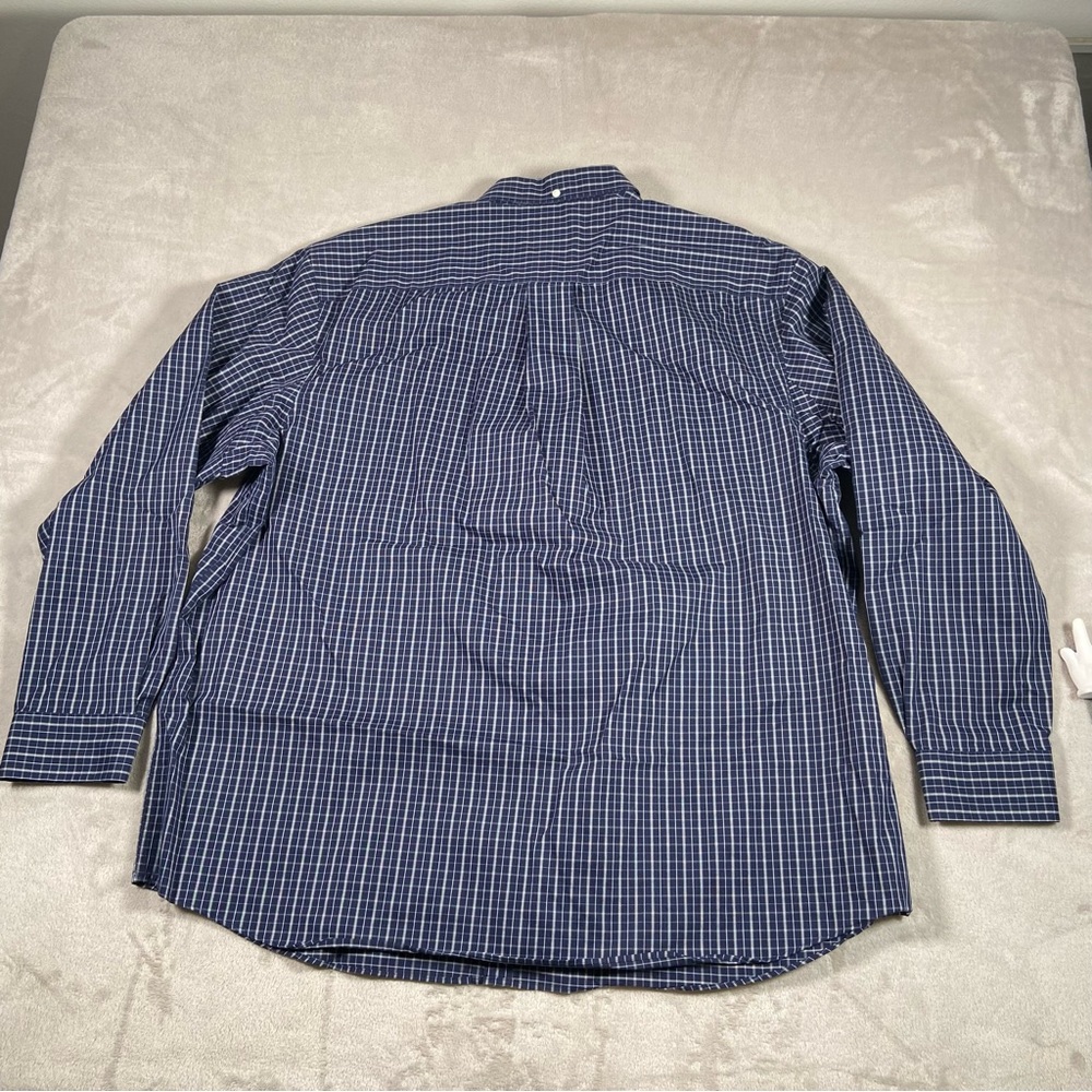 Duluth trading plaid long sleeve button up blue window pane 2xl